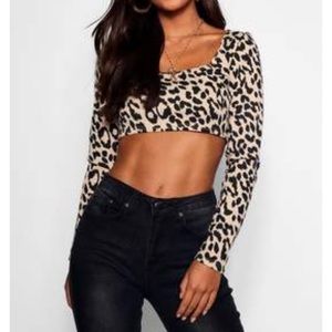 boohoo cheeta top